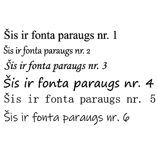 Piedāvāto fontu paraugi