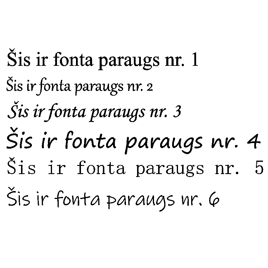Piedāvāto fontu paraugi