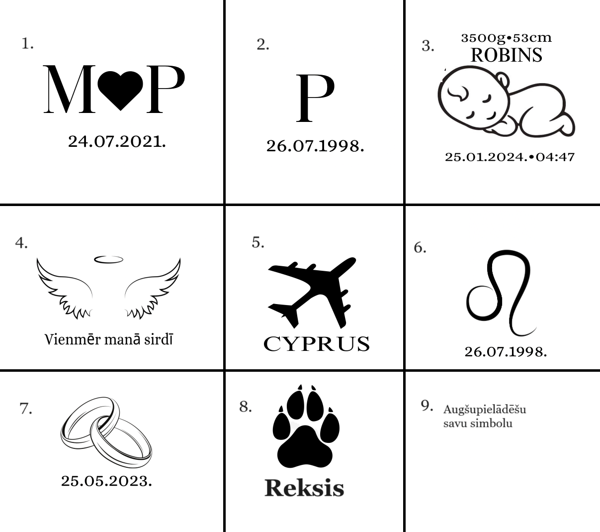 Piedāvātie dizaini