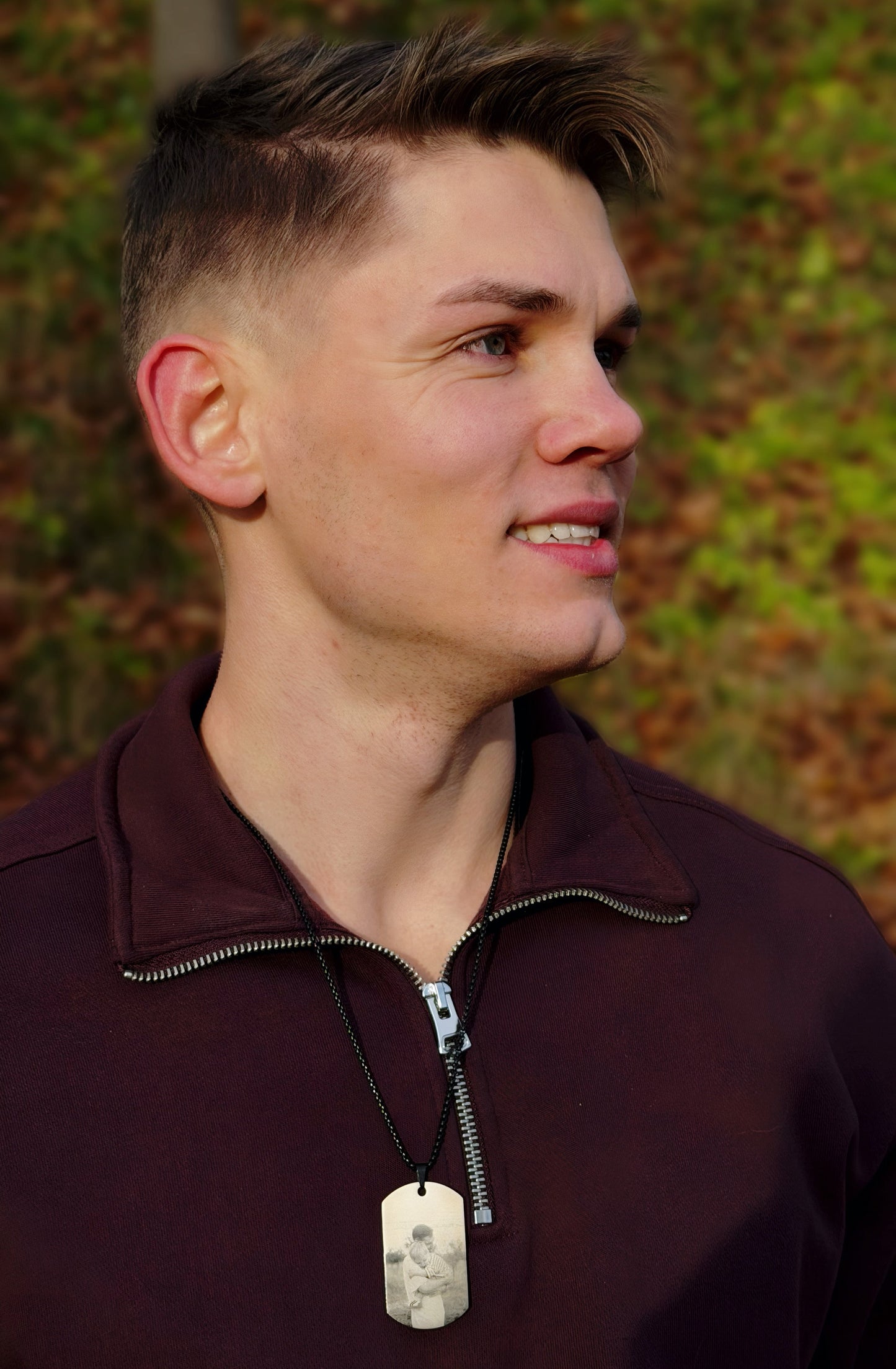 DOG TAG stila kaklarota ar attēla gravējumu