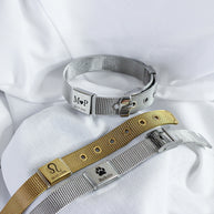 Dāvana vīrietim, dāvana sievietei, sudraba un zelta krāsas rokassprādzes, ar dažāda veida gravējumiem.