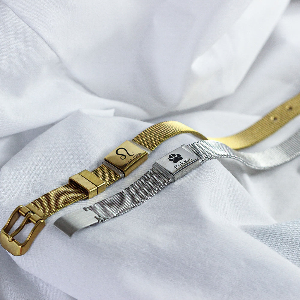 Dāvana sievietei, dāvana vīrietim - rokassprādze zelta krāsā ar zodiaka zīmi.