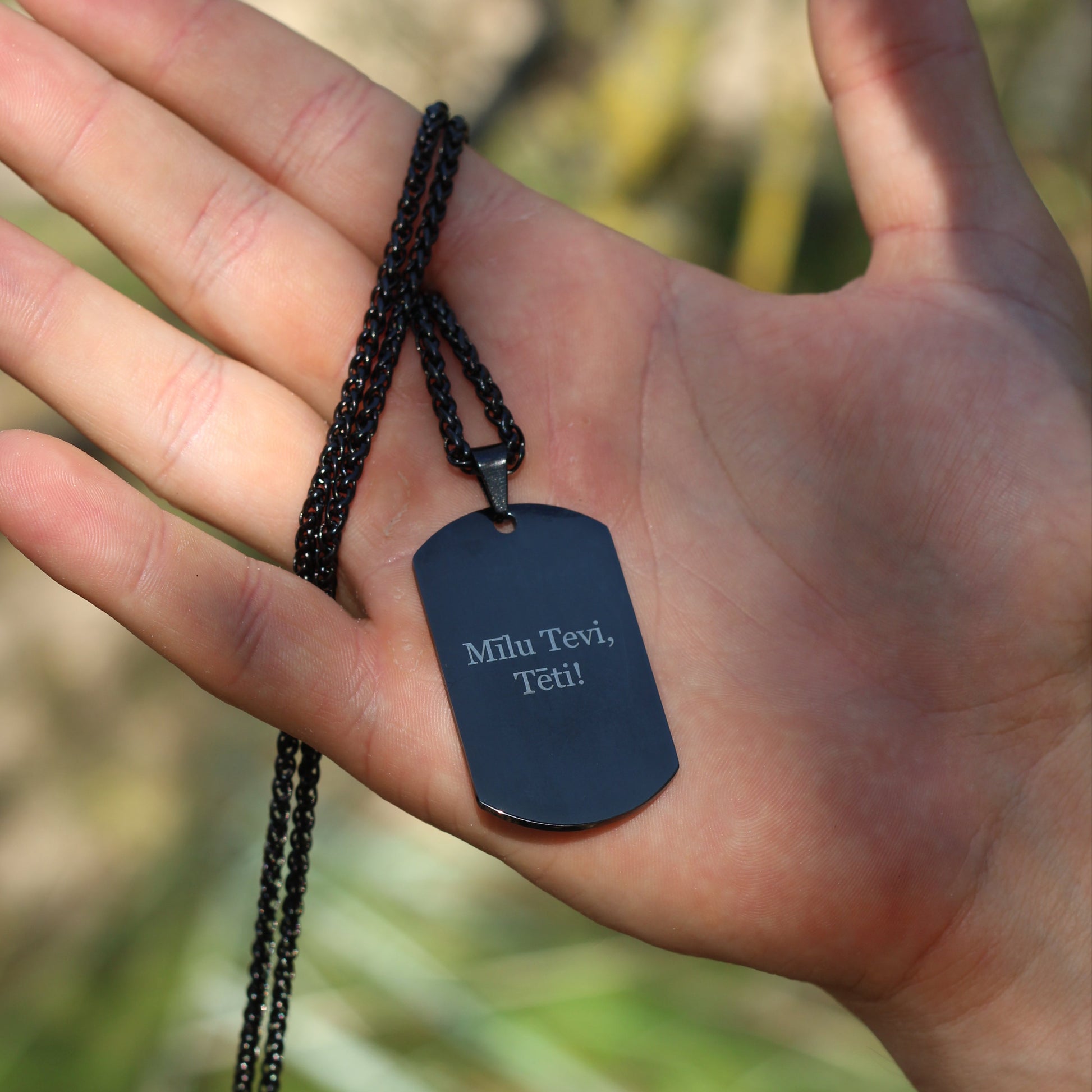 Tēvu dienas dāvana - personalizēta dog tag kaklarota