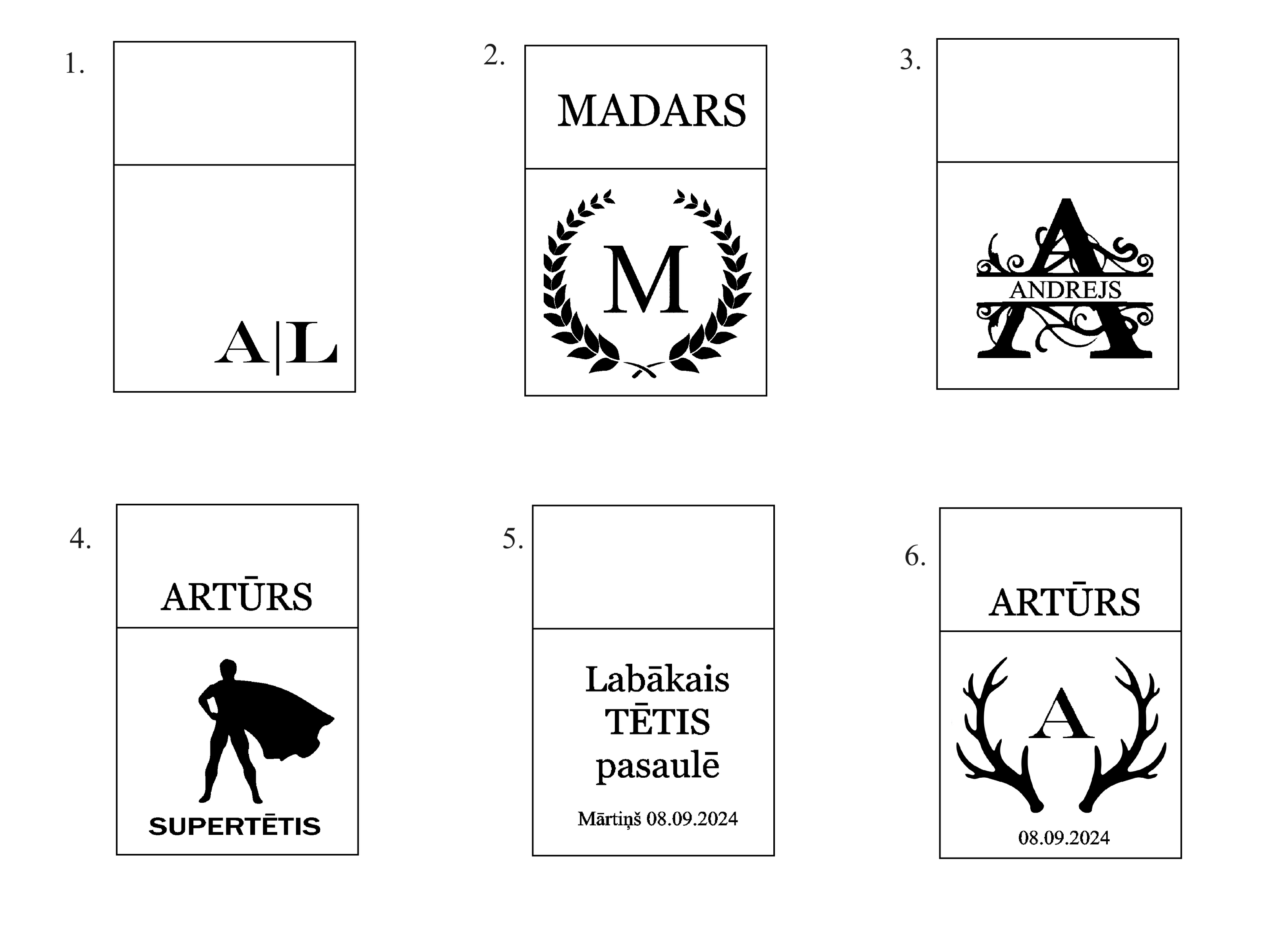 Personalizēta dizaina škiltavas