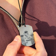 DOG TAG stila kaklarota ar attēla gravējumu