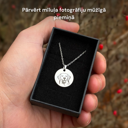 Mājdzīvnieka piemiņas kaklarota dāvanu kastītē