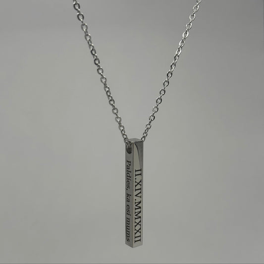 Personalizēta dāvana vīrietim - kaklarota ar taisnstūra kulonu