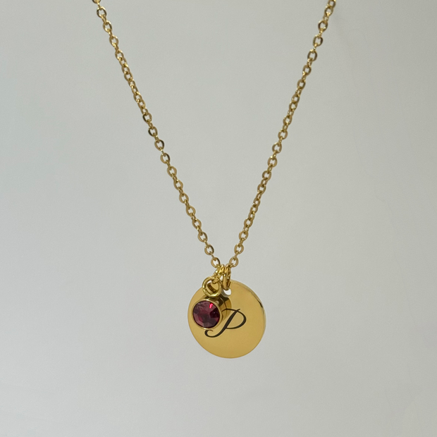 Kaklarota sievietei ar personalizētu iniciāli zelta krāsā