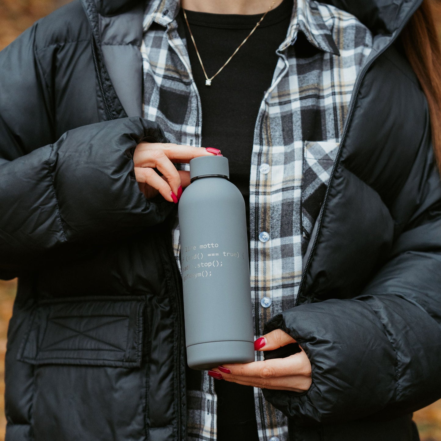 Termoss 500ml ar personalizētu gravējumu pelēks