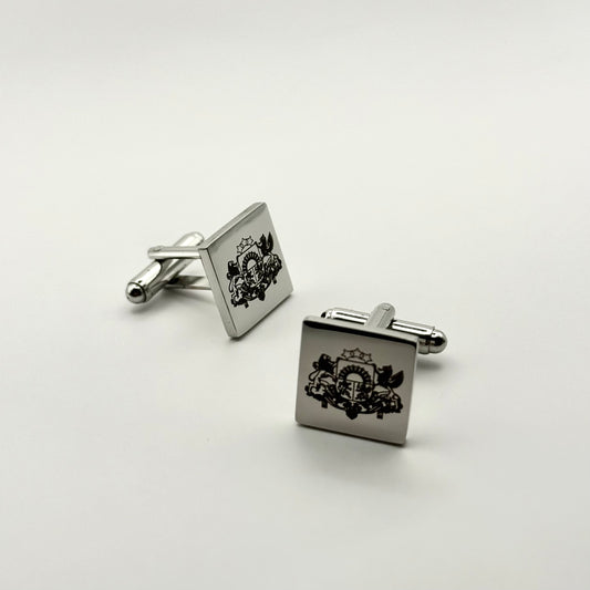 Aproču pogas ar gravējumu no nerūsējošā tērauda, vīriešu aksesuārs