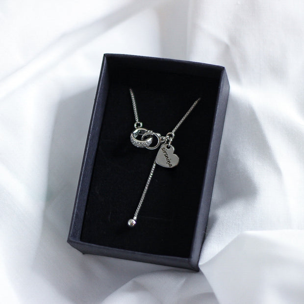 Kaklarota sievietēm AMOR sudraba krāsas ar dāvanu kastīti