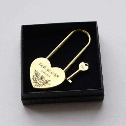 Personalizētas slēdzenes kāzām ar gravējumu. Zelta / sudraba krāsā.